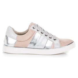 Kylie Kötött divatos tornacipők rózsaszín szürke