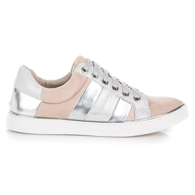 Kylie Kötött divatos tornacipők rózsaszín szürke