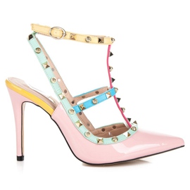 Vices Színes szandál magas sarkú satukon rózsaszín Vices Színes szandál magas sarkú satukon rózsaszín