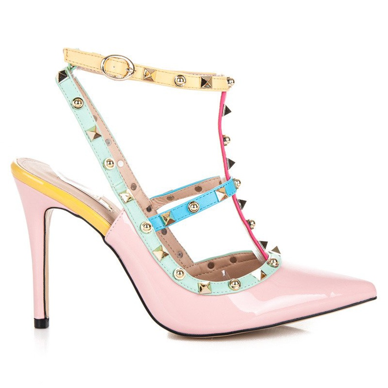 Vices Színes szandál magas sarkú satukon rózsaszín