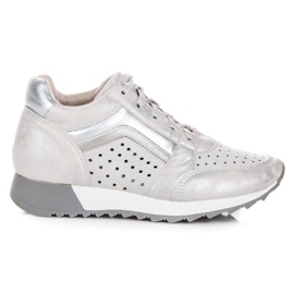 Kylie Divatos tornacipők a platformon szürke