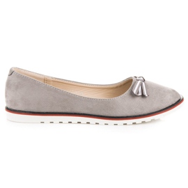 Velúr balerinák szürke