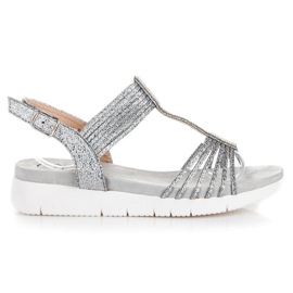 Kylie Szandál Kristályokkal szürke