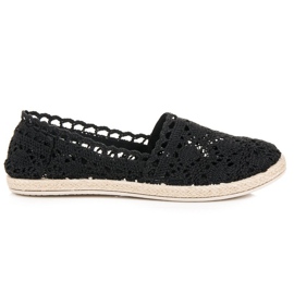 Seastar Fekete csipke espadrillák