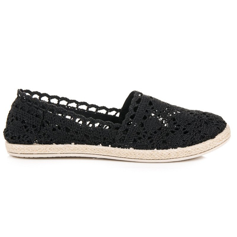 Seastar Fekete csipke espadrillák