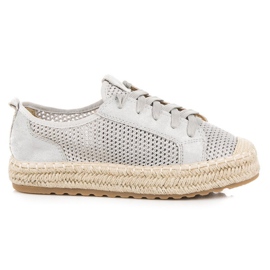 Seastar Áttört espadrillák a kötésen szürke