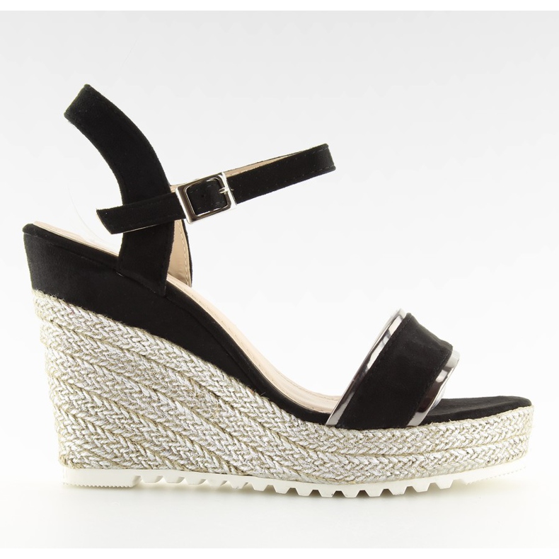 Black Sandals espadrills ékeken fekete 6823 Fekete
