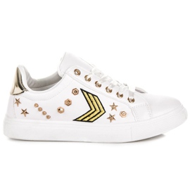 Divatos katonai tornacipő fehér