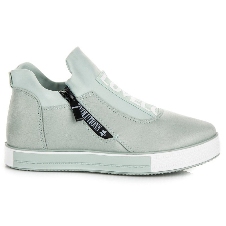 Ideal Shoes Zöld velúr tornacipő