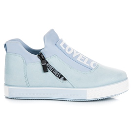 Ideal Shoes Kék velúr tornacipő Ideal Shoes Kék velúr tornacipő