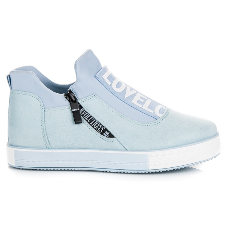 Ideal Shoes Kék velúr tornacipő