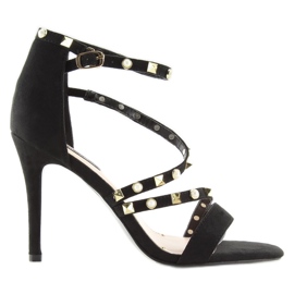 Fekete szandál magassarkún L6099 Fekete Fekete szandál magassarkún L6099 Fekete