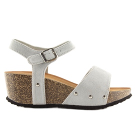 Szürke Szürke szandál parafa talpon