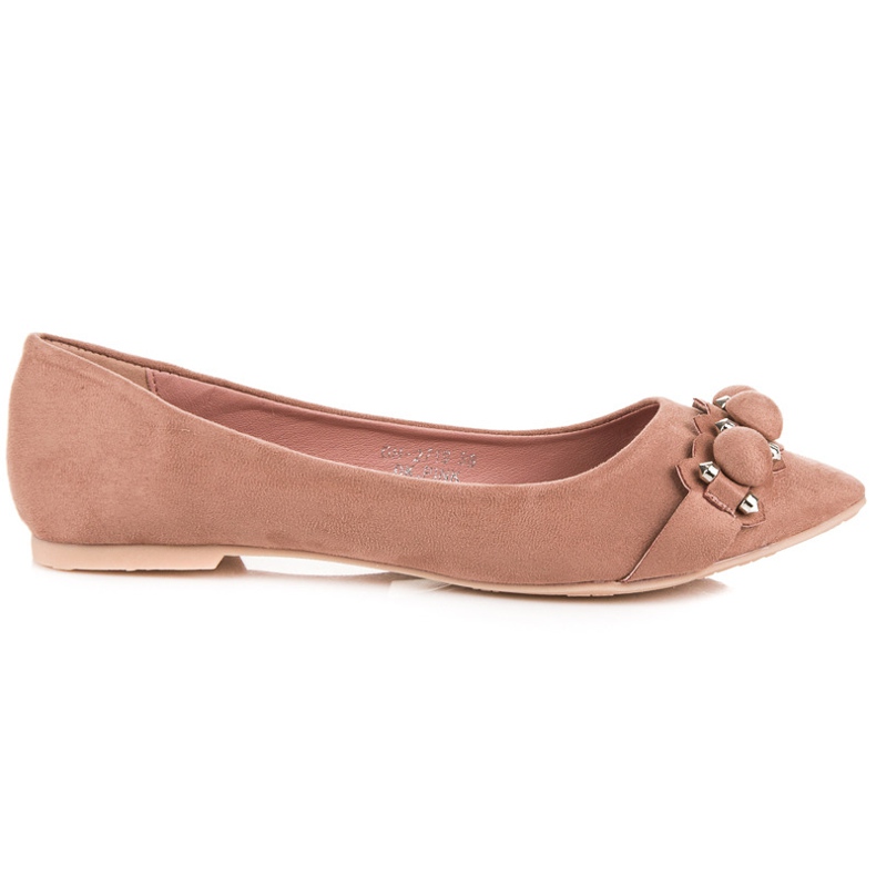 Ideal Shoes Stílusos rózsaszín balerinák