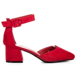 Alacsony sarkú velúr szandál piros