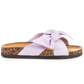 Bello Star Lila velúr papucs