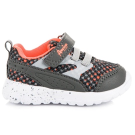 American Club Amerikai cipő radírral és tépőzáras szürke