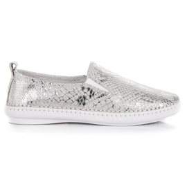 Bőr cipők Slip On VINCEZA szürke Bőr cipők Slip On VINCEZA szürke