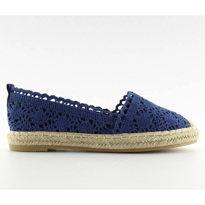 Sötétkék csipke espadrilles BB11 farmer