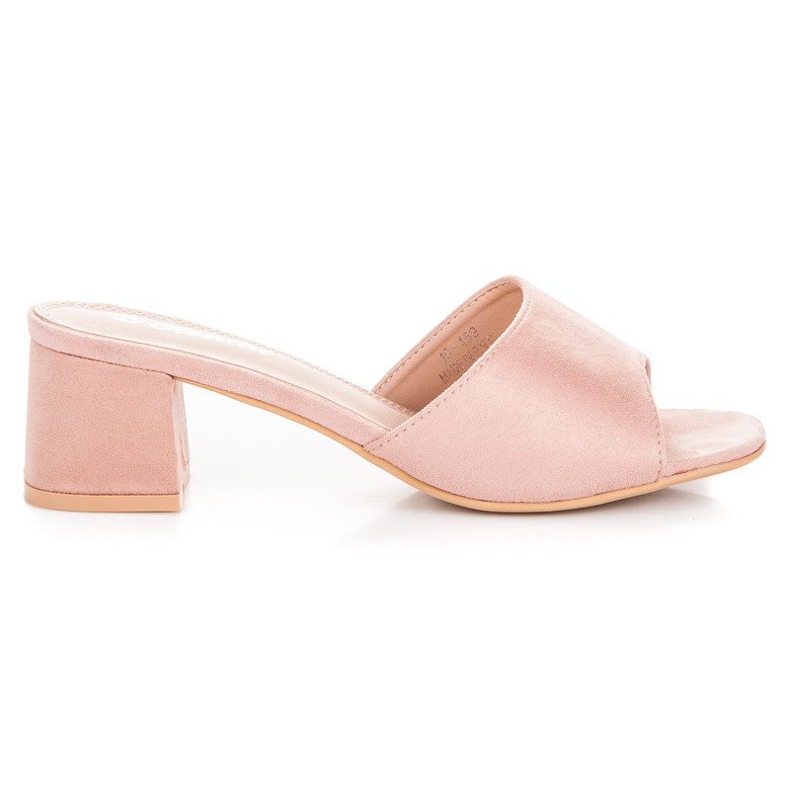 Renda Velúr magas sarkú szandál rózsaszín