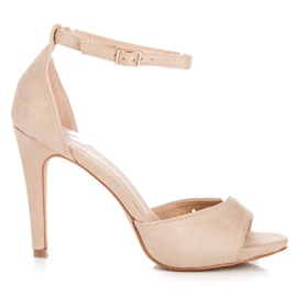 Velúr magas sarkú vinceza szandál barna Velúr magas sarkú vinceza szandál barna