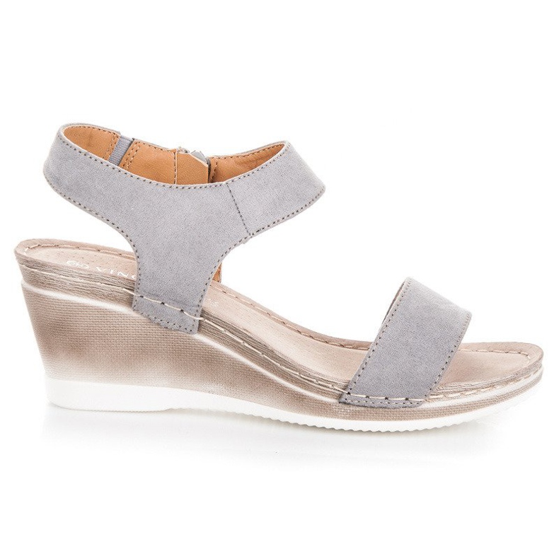 Velúr ékszandál vinceza szürke