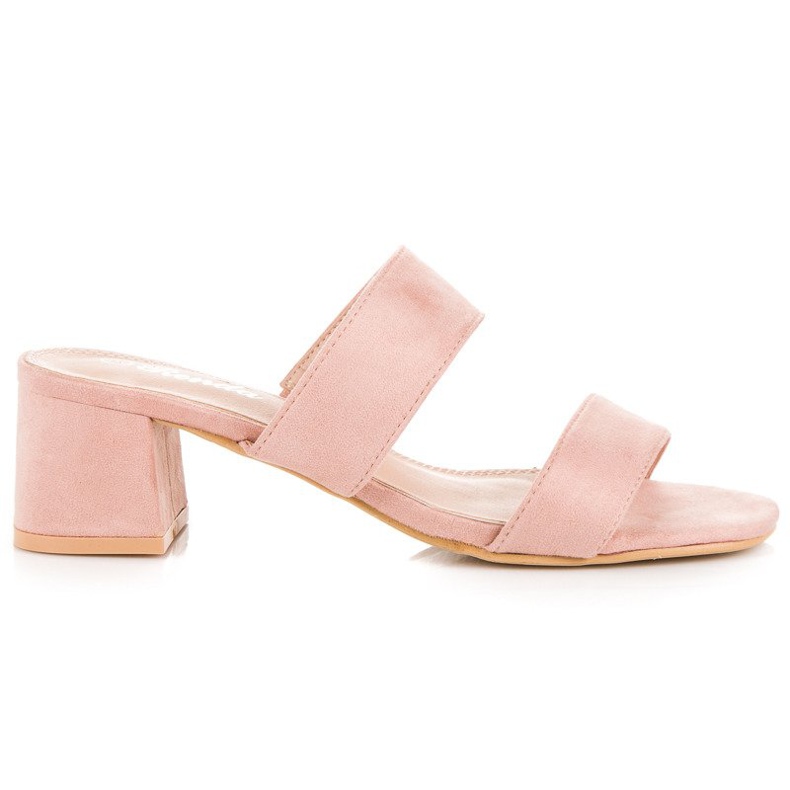 Renda Rózsaszín velúr papucs