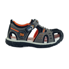 American Club Szandál amerikai 93594-es bőrbetéttel szürke narancssárga