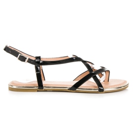 Evento Fekete lapos szandál