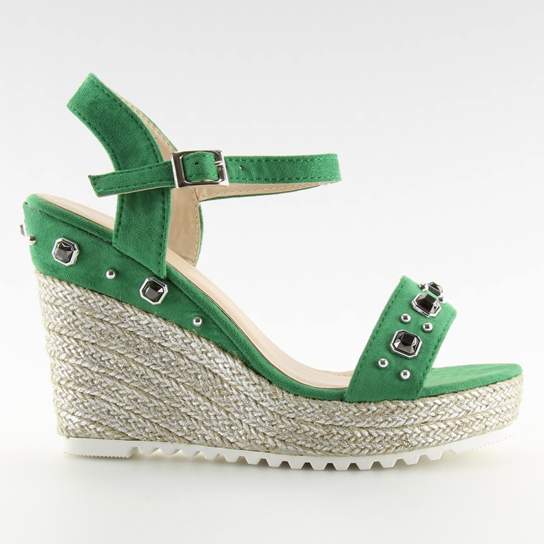 Zöld espadrillák ékeken, zöld TS-2730 Green
