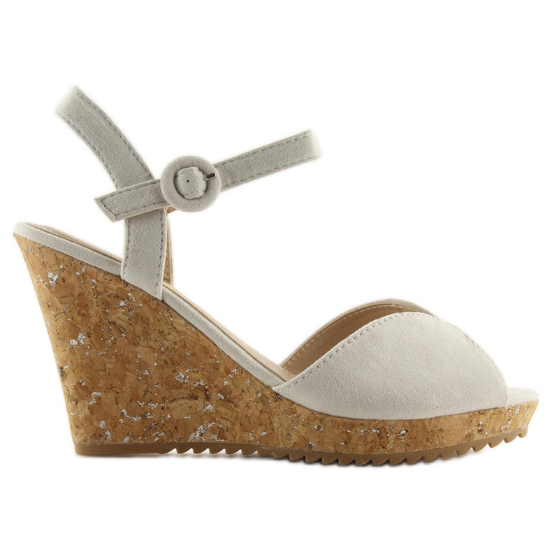 Szürke szandál parafa éksarkon 3811