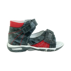 Bőrfiúk szandál tépőzárral és reflektorokkal Renbut 1407 szürke