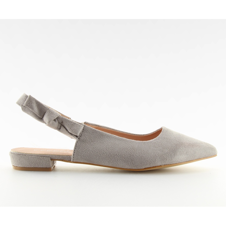 Szürke balerinák nyitott sarokkal 100-879SA-1 Szürke balerinák nyitott sarokkal 100-879SA-1