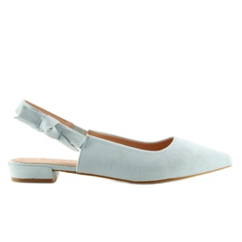 Kék 100-879 nyitott sarkú balerinák
