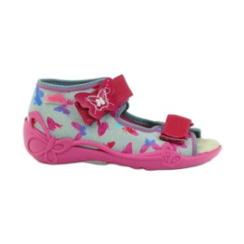 Befado 242p077 szandál bőr betéttel rózsaszín szürke