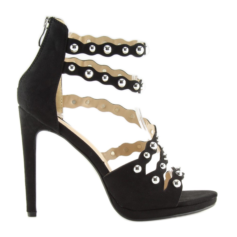 Fekete Szandál magas sarkú C-37 Black