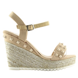 Espadrillák bézs éken TS-16 Beige