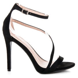 Seastar Elegáns magas sarkú szandál fekete