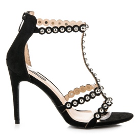 Fekete velúr szandál