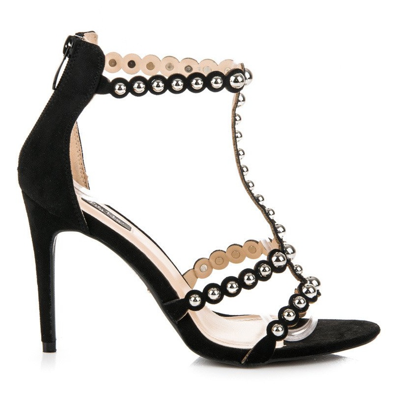 Fekete velúr szandál