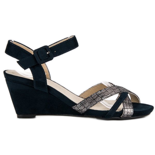 Evento Velúr ékszandál kék