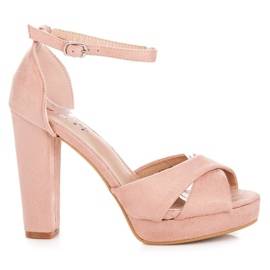 Seastar Kényelmes magas sarkú szandál rózsaszín Seastar Kényelmes magas sarkú szandál rózsaszín