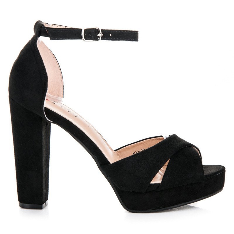 Seastar Kényelmes magas sarkú szandál fekete