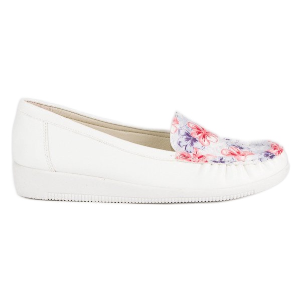 Tullo Fehér mokaszin virágokkal