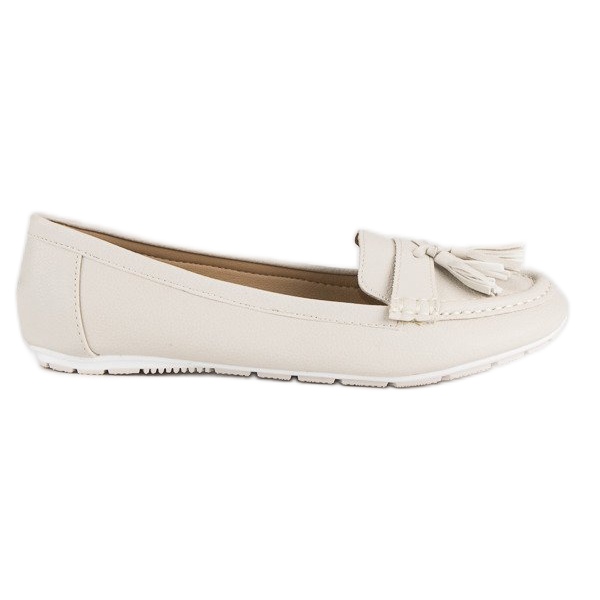 Tullo Bézs mokaszinok rojtokkal