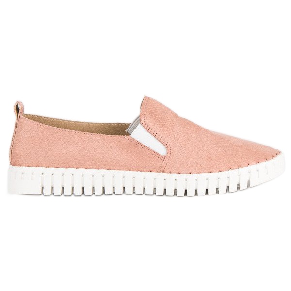 Tullo Rózsaszín Suede Slipons