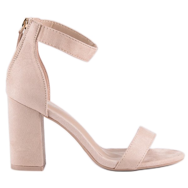 Velúr cipzáras szandál barna