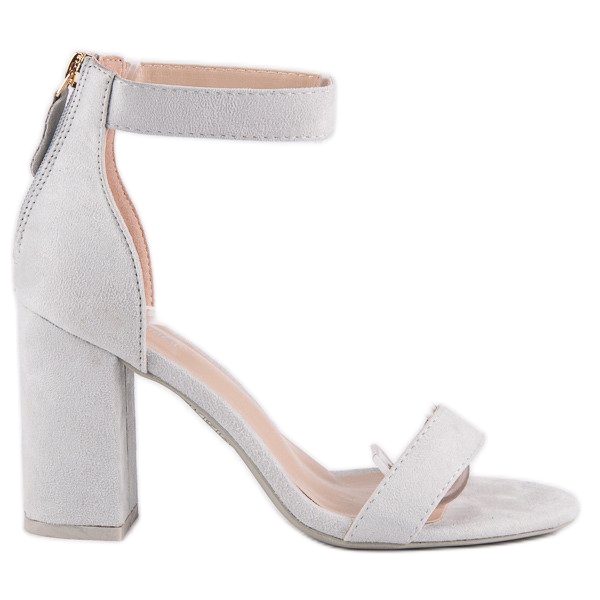 Velúr cipzáras szandál szürke