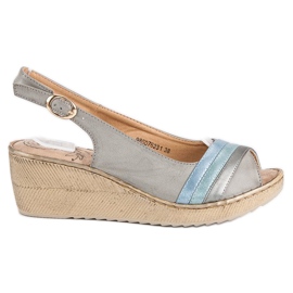 Kényelmes ékszandál szürke