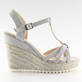 Szürke szandál, éksarkú espadrill 680-30 Szürke